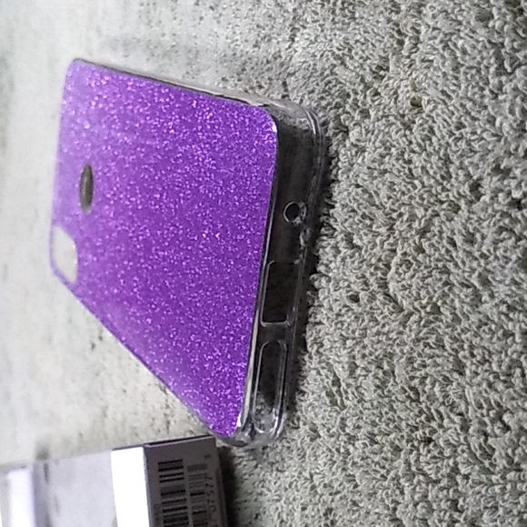 Moto e cell case clear and purple sparkle - Picture 2 of 3